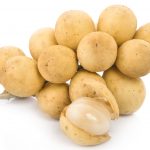 Long Gong fruit ,Lansium parasiticum on a white background